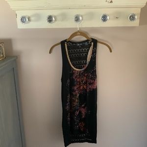 Miss Me Long crochet back tank